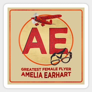 Little Red Bus • Amelia Earhart • "Greatest Female Flyer" Magnet